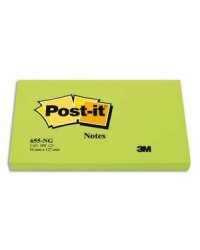 Post it Notes adhesives NEON, 76x127mm, Vert, 23702 / 655-NG / FT510010224
