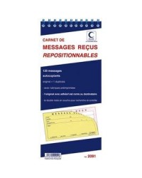 Elve, Carnet, Messages reçus, Repositionnables, 120 Duplicata, Autocopiants, 2091