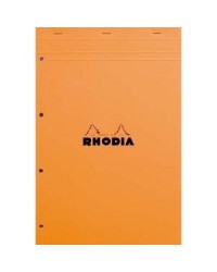 Rhodia, Bloc notes, 20, A4, 210 x 318 mm, Séyès, Perforé, 160 pages, Grands carreaux, 20100C