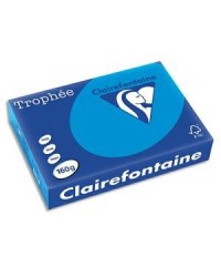 Clairefontaine Papier A4, 160g, TROPHEE, Bleu turquoise, Ramette de 500 feuilles, 1022C