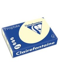 Clairefontaine, Papier, A4, 160g, TROPHEE, Ivoire, Ramette de 250 feuilles, 1101C