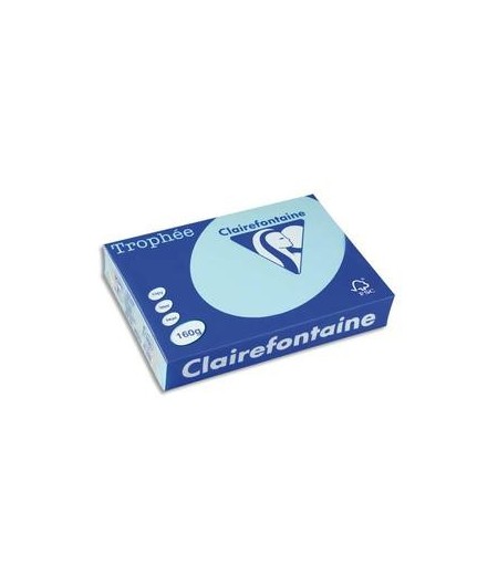 Clairefontaine Papier A4, 160g, TROPHEE, Bleu Alizé, Ramette de 250 feuilles, 1105C