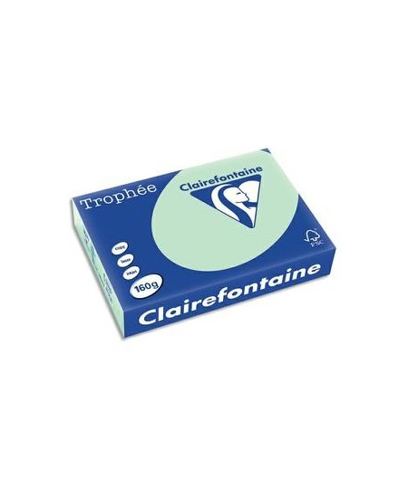 Clairefontaine Papier A4, 160g, TROPHEE, Vert, Ramette de 250 feuilles, 2635C