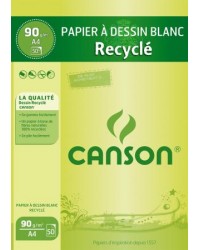 Canson, Papier dessin, A4, 90G, Recyclé, 50 feuilles, C200001093