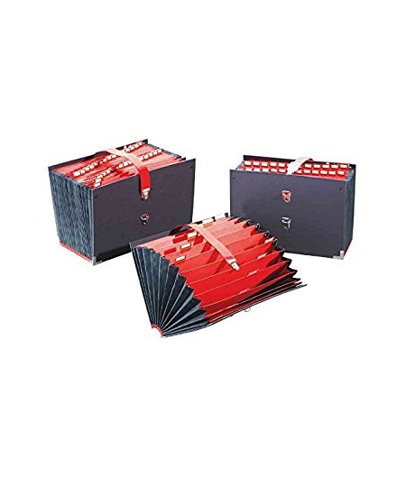 Extendos Trieur accordéon, 25 compartiments, alphanumérique, noir, 55.25NOI