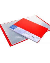 Exacompta Protège documents rigide, Up line, 80 vues, Polypro opaque, Rouge, 88405E