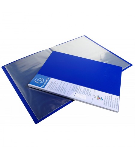 Exacompta Protège documents rigide, Up line, 80 vues, Polypro opaque, Bleu, 88402E