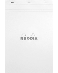Rhodia, Bloc notes, 18, A4, 210 x 297 mm, Quadrillé, 5x5, 160 pages, Petits carreaux, Blanc, 18201C