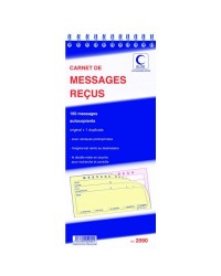 Elve, Carnet, Messages reçus, 322 x 140 mm, Autocopiants, 2090