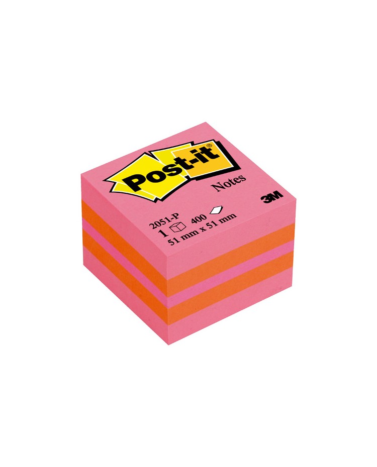 Post it, Mini cube, Notes, 51 x 51 mm, Plaisir, 55801, 2051-P, FT510091737