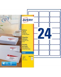 Avery, Etiquettes d'adresses, 63.5 x 33.9 mm, Jet d'encre, Paquet de 600, J8159-25