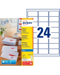 Avery Etiquettes d'adresses, 63.5 x 33.9 mm, Paquet de 2400, J8159-100
