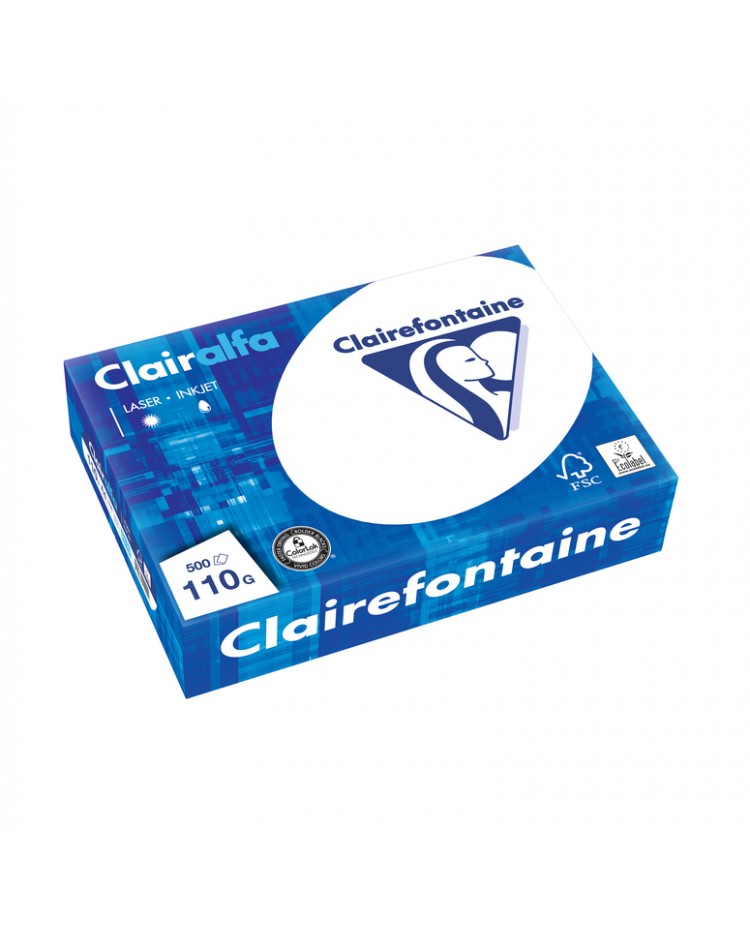 Clairefontaine, Papier A4, Blanc, 110G, CLAIRALFA, CIE 171, Ramette de 500 feuilles, 2110C