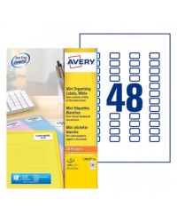Avery, Etiquettes mini, 22 x 12.7 mm, Laser, Paquet de 1200, L7653-25