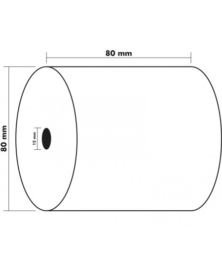 Exacompta Bobine de papier thermique, Caisse, 80x80x12 mm, 76 m, SANS BPA, 43816E
