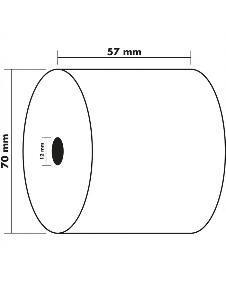 Exacompta Bobine de papier, Caisse et calculatrice, 57x70x12 mm, 44 m, 5770120V