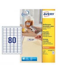 Avery Etiquettes enlevable, 35.6 x 17 mm, Paquet de 2400, L4732REV-25