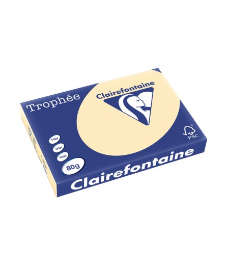 Clairefontaine Papier A3, 80g, TROPHEE, Chamois, Ramette de 500 feuilles, 1253C