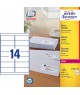 Avery Etiquettes d'adresses blanches, 99.1 x 38.1 mm, Laser, Paquet de 1400, L7163-100