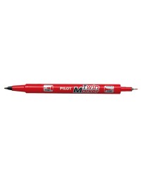 Pilot, Marqueur permanent, Twin Marker, Extra fin, Rouge, 342097