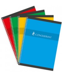 Conquerant, Cahier, Spirale, A4, Séyès, 100 pages, Grands carreaux, 100102398