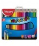Maped, Crayons de couleur, Color'Peps, Triangulaire, Boîte métal de 36, 832016
