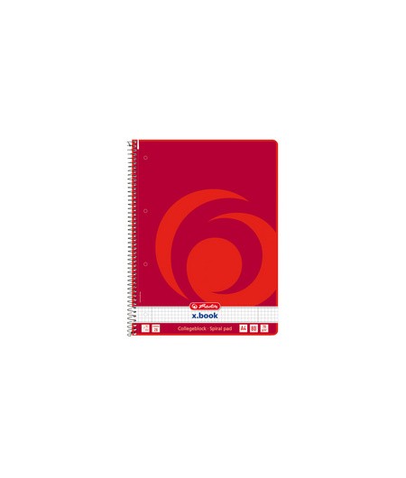 Herlitz Cahier à spirale, A4+, 160 pages, Quadrillé 5x5, Perforé, 10834117-001