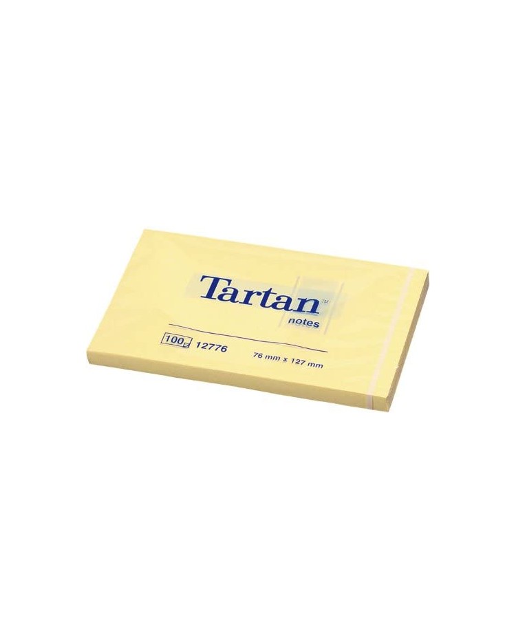 Tartan, Notes, Adhésives, Repositionnables, 127 x 76 mm, Jaune, 23080