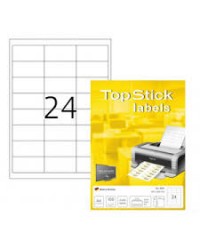 TOP STICK Etiquette universelle, 66 x 33,8 mm, blanc, 84 par feuille, 8701