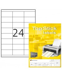 TOP STICK Etiquette universelle, 70 x 33,8 mm, blanc, 24 par feuille, 8792