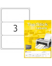 TOP STICK Etiquette universelle, 200 x 95 mm, blanc, 3 par feuille, 8790