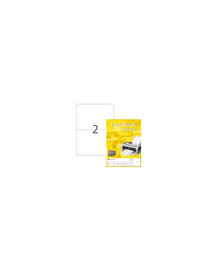 TOP STICK Etiquette universelle, 210 x 148 mm, blanc, A5, 2 par feuilles, 8718