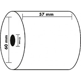 Exacompta Bobine de papier thermique, Caisse et CB, 57x60x12 mm, 44 m, SANS BPA, 40347E