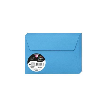 Clairefontaine Enveloppes C6, 114x162, Pollen, Bleu turquoise, 120g, 5556C
