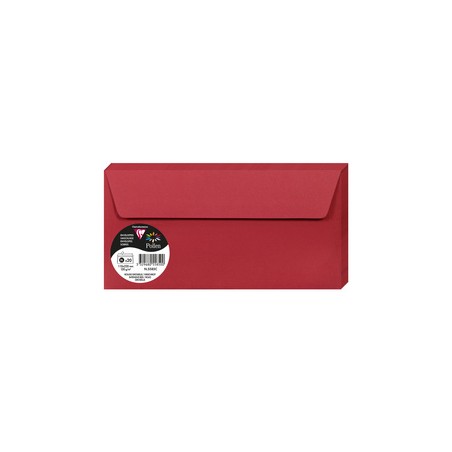 Clairefontaine Enveloppes DL, 110X220, Pollen, Rouge groseille, 120g, 5585C