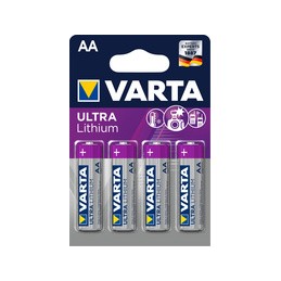 Varta, Piles au lithium, ULTRA Lithium, Mignon AA, 1.5V, Blister de 4, 06106 301 404