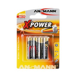 Ansmann, Piles alcaline, X-Power, Micro AAA, LR03, Blister de 4, 5015653