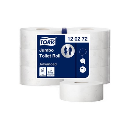 Tork, Papier toilette, Jumbo, 2 plis, Blanc, 360m, Paquet de 6 rouleaux, 120272
