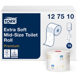 Tork, Papier toilette, Premium, Rouleau Midi, 3 plis, 70 m, Blanc, 127510