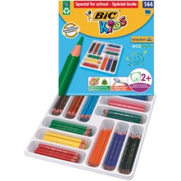Bic Kids, Crayon de couleur, Triangulaire, Evolution Triangle, 144 Pièces, 887831
