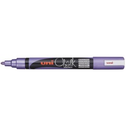 Uniball, Marqueur, Craie Liquide, Chalk Marker, Violet métallique, Ogive, Moyen, PWE-5M VTM