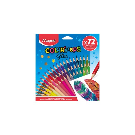 Maped, Crayons de couleur, Color'Peps, Star, étui carton de 72, M832072