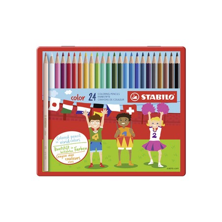 Stabilo, Crayons de couleur, Color, Hexagonal, étui métal de 24, 1824-77