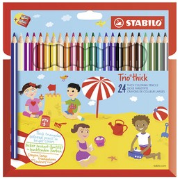 Stabilo, Crayons de couleur, Triangulaire, Trio épais, étui de 24, 203/2-24