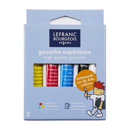 Lefranc & Bourgeois, Gouache, Tubes, Couleurs primaires, 5 x 10 ml, 807560