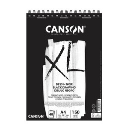 Canson, Bloc, Papier, Dessin, Noir, A4, 150G, XL, 40 feuilles, C400039086