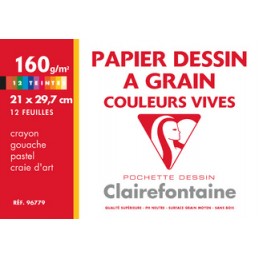 Clairefontaine, Papier dessin, Couleur, A4, 210 x 297 mm, 160G, 96779C
