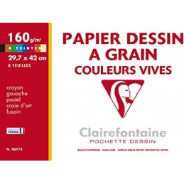 Clairefontaine, Papier dessin, Couleurs, A3, 297 x 420 mm, 160G, 96773C
