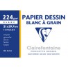 Clairefontaine, Papier dessin, Blanc, à Grain, A4, 210 x 297 mm, 224G, 96156C