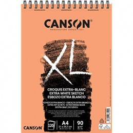 Canson, Bloc, Papier dessin, A4, Extra blanc, 90G, XL, 120 Feuilles, C200787500